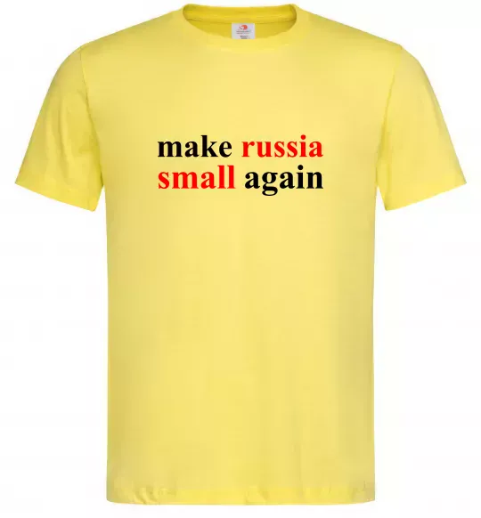 Мужская футболка Make russia small again Лимонный фото