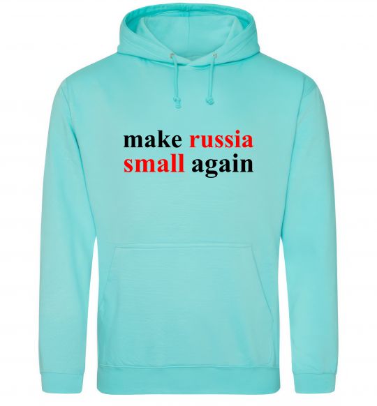 Мужская толстовка (худи) Make russia small again Мятный фото