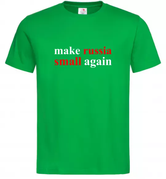 Мужская футболка Make russia small again Зеленый фото