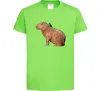Детская футболка Капібара з пташкою Лаймовый фото