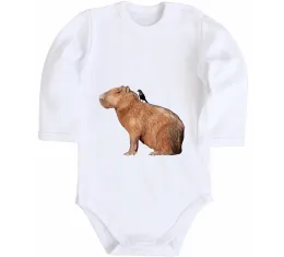 Дитячий бодік Be nice Be friendly Be a Capybara Білий фото