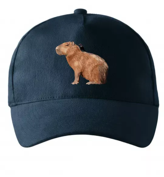 Кепка Капібара з пташкою Темно-синій фото