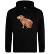 Мужская толстовка (худи) Капібара з пташкою Черный Мужская толстовка (худи) Капібара з пташкою Черный фото