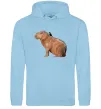 Мужская толстовка (худи) Капібара з пташкою Голубой фото