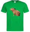 Мужская футболка Капібара з пташкою Зеленый фото