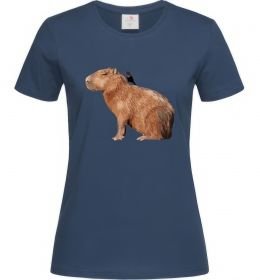 Жіноча футболка Капібара з пташкою Жіноча футболка Капібара з пташкою