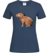 Женская футболка Капібара з пташкою Темно-синий Женская футболка Капібара з пташкою Темно-синий фото