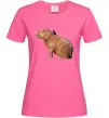 Женская футболка Капібара з пташкою Ярко-розовый Женская футболка Капібара з пташкою Ярко-розовый фото