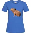 Женская футболка Капібара з пташкою Ярко-синий Женская футболка Капібара з пташкою Ярко-синий фото