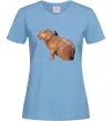 Женская футболка Капібара з пташкою Голубой Женская футболка Капібара з пташкою Голубой фото