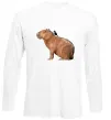 Лонгслив Капібара з пташкою Белый фото