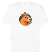 Футболка Оверсайз Капібара мандарин Белый фото