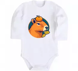 Детский боди Капібара Шо ти? Белый фото Детский боди Капібара Шо ти? Белый фото