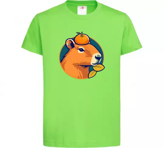 Детская футболка Капібара мандарин Лаймовый фото