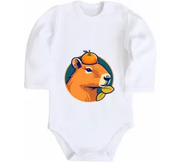 Дитячий бодік Be nice Be friendly Be a Capybara Білий фото