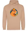 Мужская толстовка (худи) Капібара мандарин Песочный Мужская толстовка (худи) Капібара мандарин Песочный фото