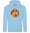 Жіноча толстовка (худі) Капібара мандарин Блакитний фото