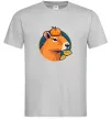 Мужская футболка Капібара мандарин Серый фото