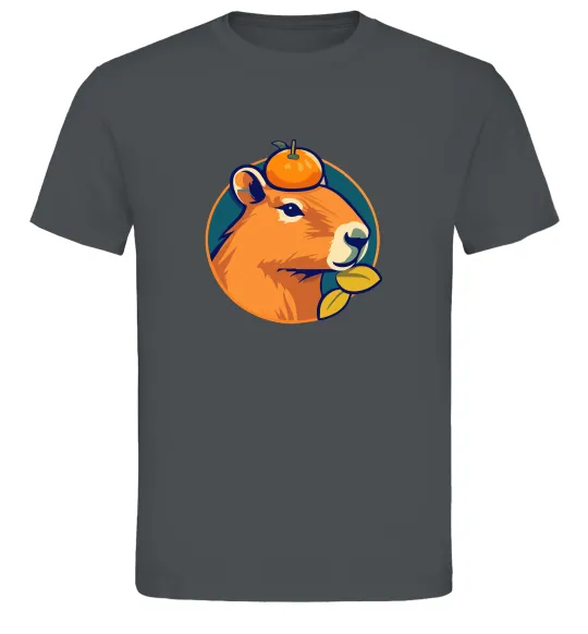 Мужская футболка Капібара мандарин Графит фото