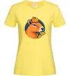 Жіноча футболка Капібара мандарин Лимонний фото