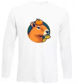 Лонгслив Капібара мандарин Белый фото