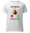 Мужская премиум футболка Капібара телефонує Белый фото