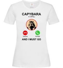 Женская футболка Капібара телефонує Женская футболка Капібара телефонує