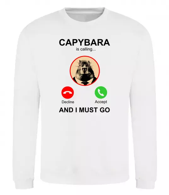 Свитшот Капібара телефонує Белый фото
