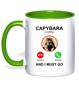 Чашка с цветной ручкой Капібара телефонує
