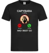 Чоловіча футболка Капібара телефонує Чорний Чоловіча футболка Капібара телефонує Чорний фото