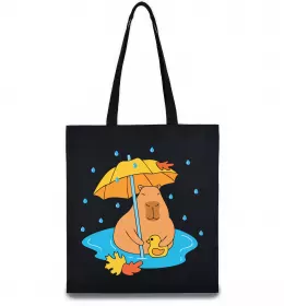 Эко-сумка Капібара з пташкою Бежевый фото