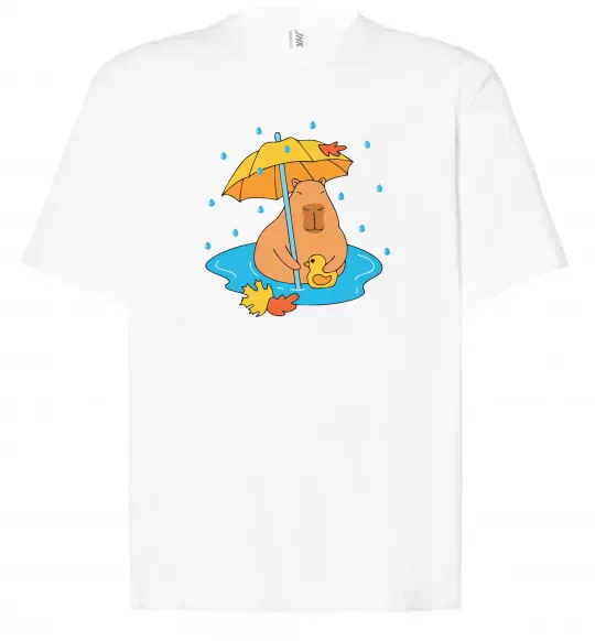 Футболка Оверсайз Осіння капібара Белый фото