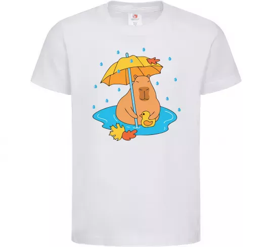 Детская футболка Осіння капібара Белый фото