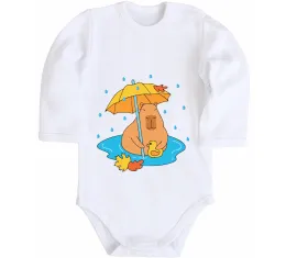 Дитячий бодік Be nice Be friendly Be a Capybara Білий фото