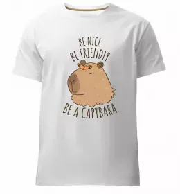 Мужская премиум футболка Осіння капібара Белый фото