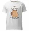 Мужская премиум футболка Be nice Be friendly Be a Capybara Белый фото