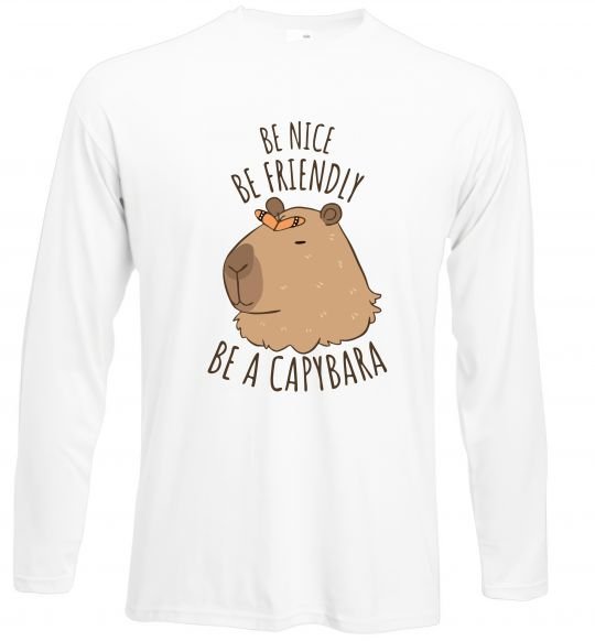 Реглан Be nice Be friendly Be a Capybara Білий фото