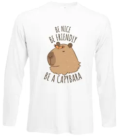 Лонгслив Be a capybara Белый фото