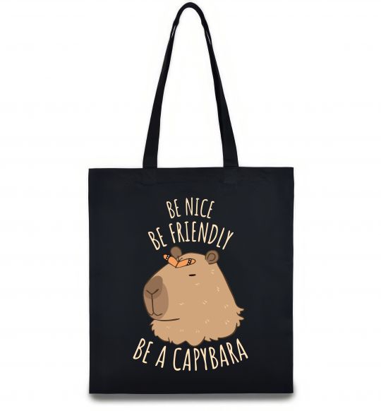 Эко-сумка Be nice Be friendly Be a Capybara Черный фото