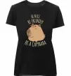 Жіноча преміум футболка Be nice Be friendly Be a Capybara Чорний фото