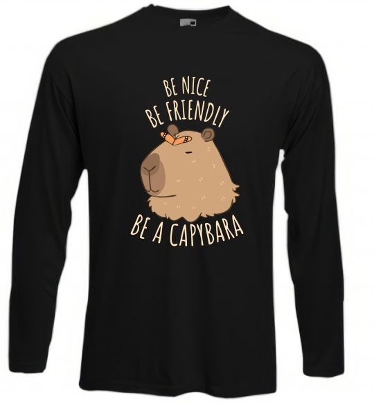 Реглан Be nice Be friendly Be a Capybara Чорний фото