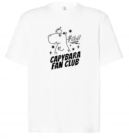 Футболка Оверсайз Capybara fan club Білий фото