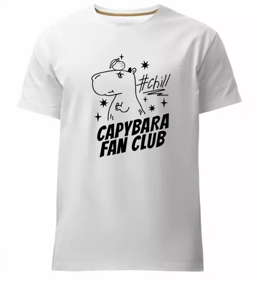 Мужская премиум футболка Capybara fan club Белый фото