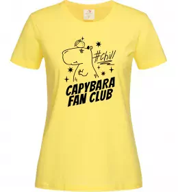 Женская футболка Capybara fan club Лимонный фото