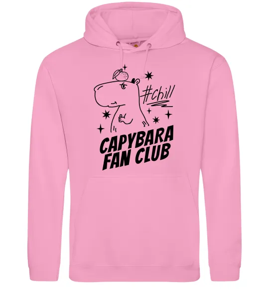 Чоловіча толстовка (худі) Capybara fan club Рожевий фото