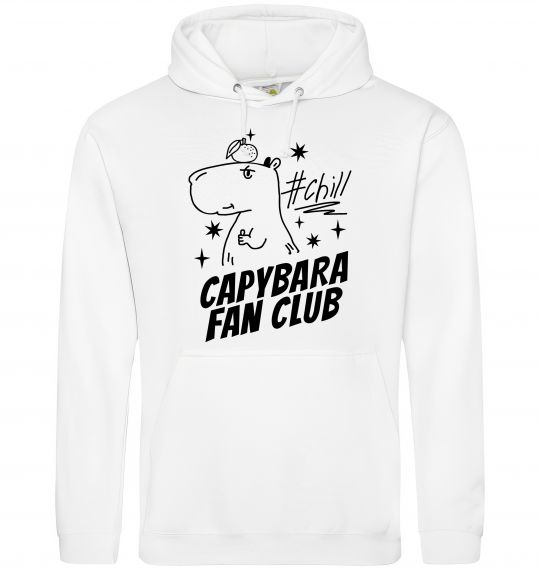 Чоловіча толстовка (худі) Capybara fan club Білий фото