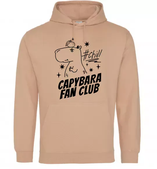 Чоловіча толстовка (худі) Capybara fan club Пісочний фото