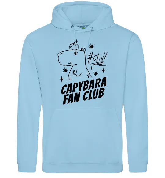 Чоловіча толстовка (худі) Capybara fan club Блакитний фото