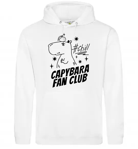 Женская толстовка (худи) Capybara fan club Белый фото