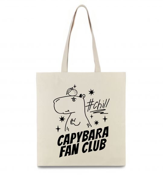 Эко-сумка Capybara fan club Бежевый фото